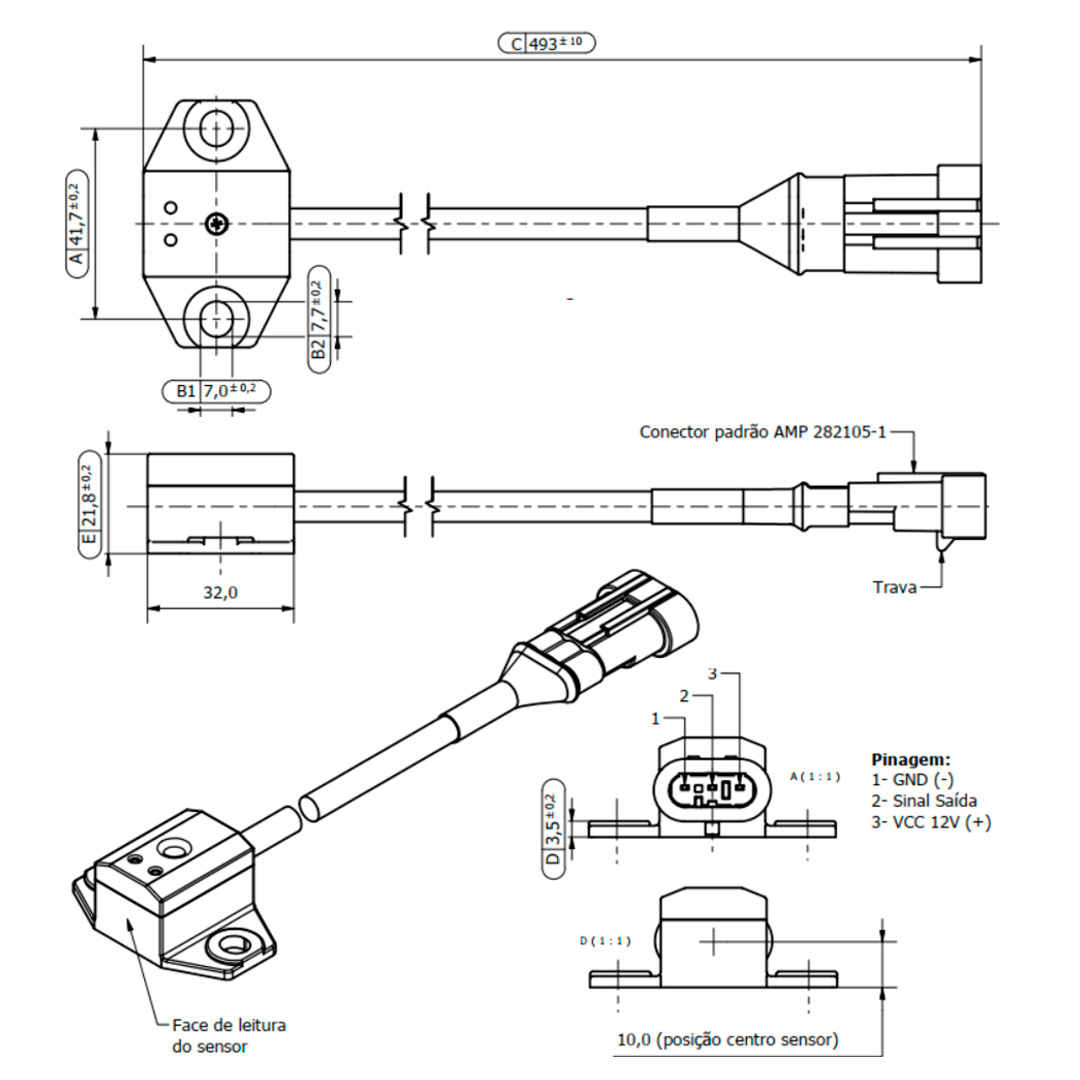 Desenho técnico — Sensor de Velocidade