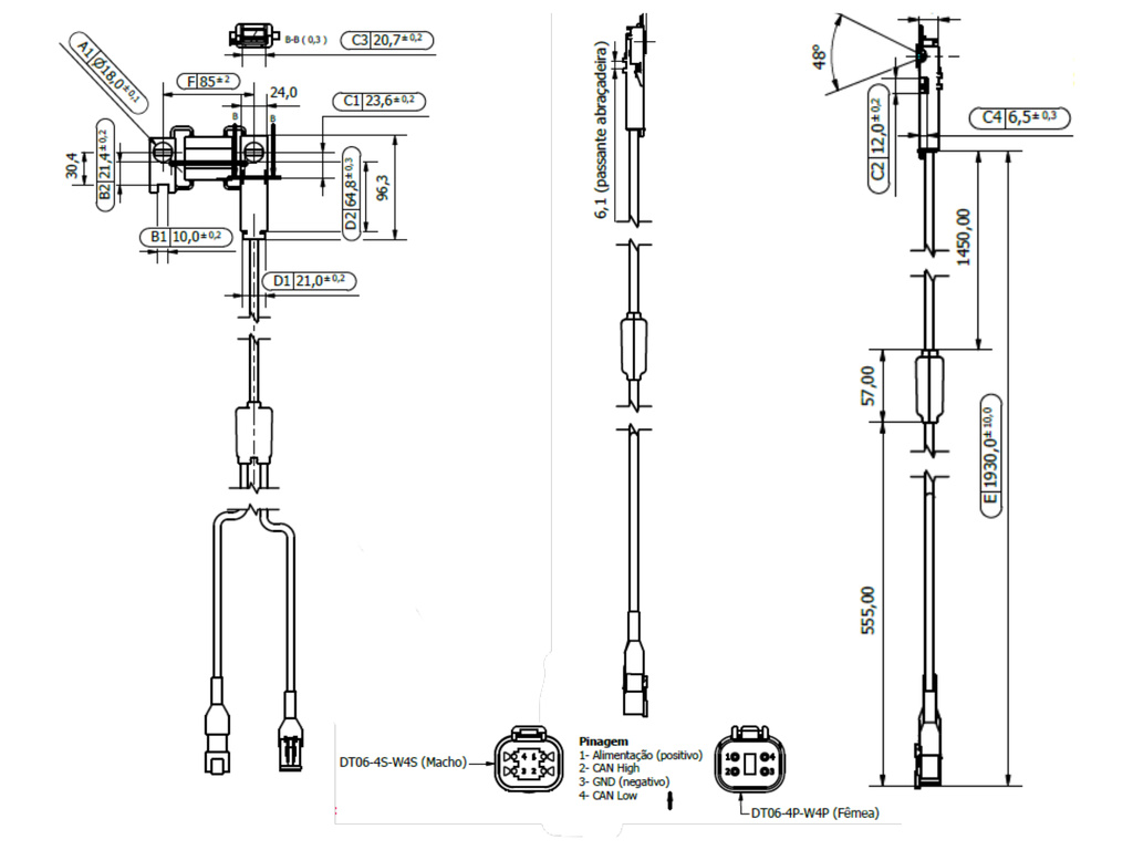 Desenho técnico — Sensor de Semente