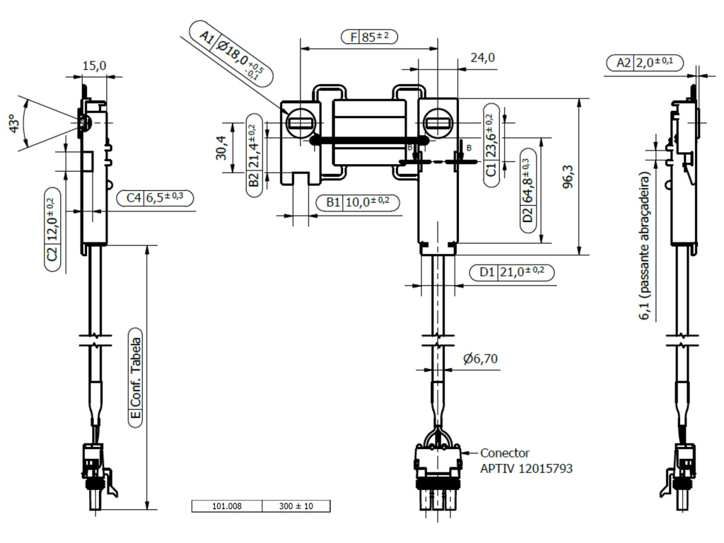 Desenho técnico — Sensor de Semente