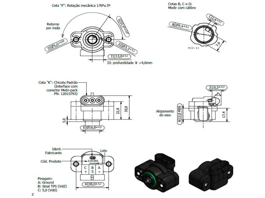 Desenho técnico — Sensor de Posição