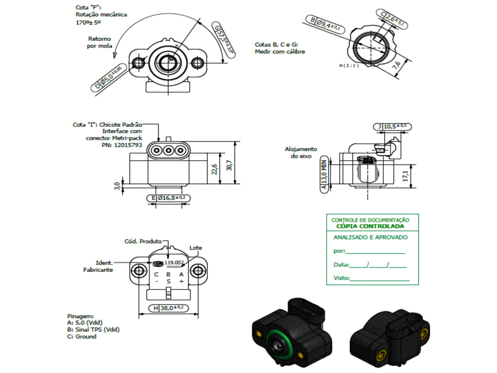Desenho técnico — Sensor de Posição
