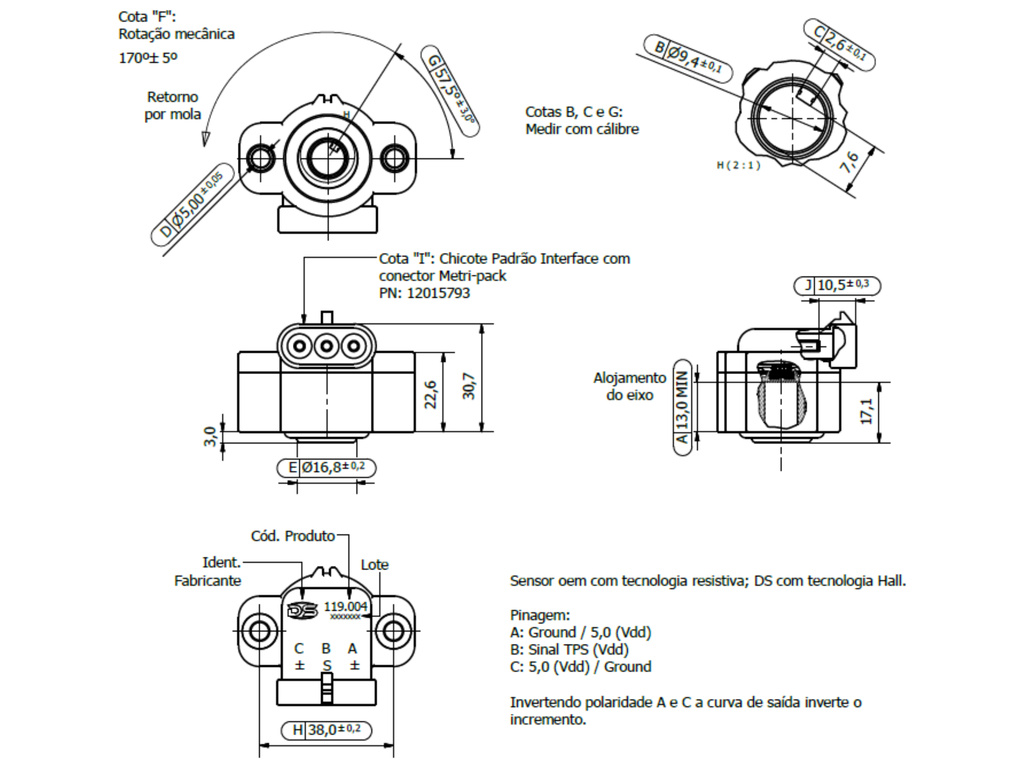 Desenho técnico — Sensor de Posição