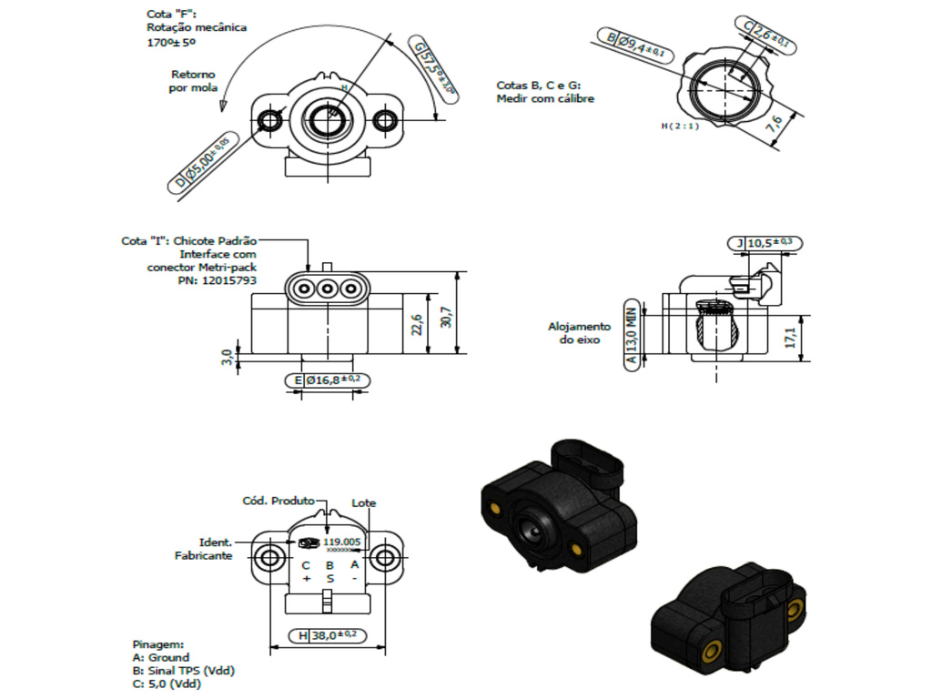 Desenho técnico — Sensor de Posição