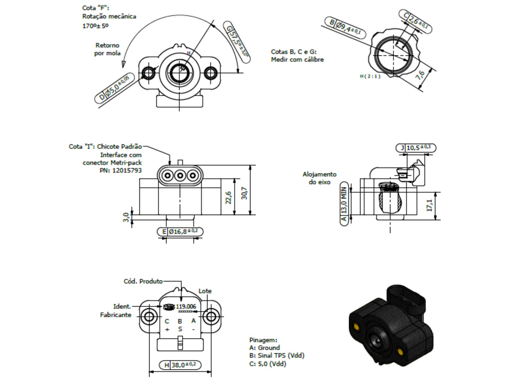 Desenho técnico — Sensor de Posição