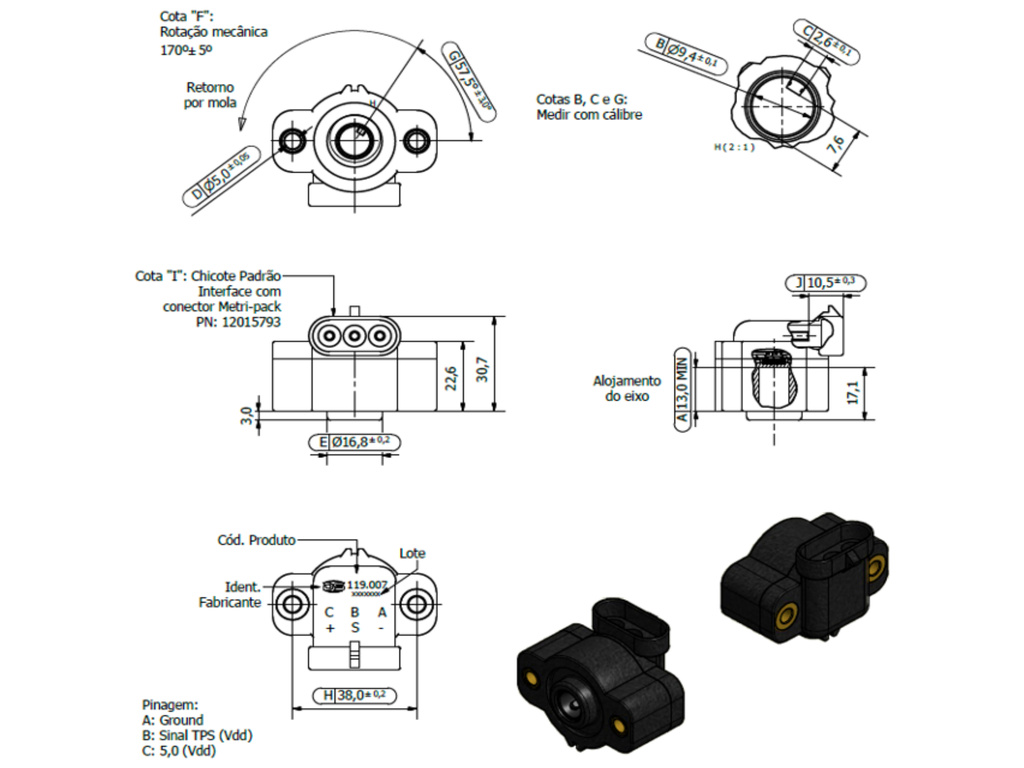 Desenho técnico — Sensor de Posição