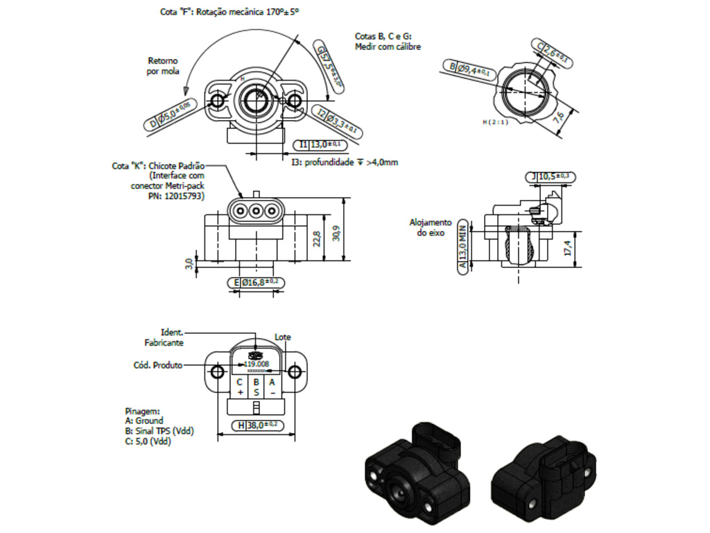 Desenho técnico — Sensor de Posição