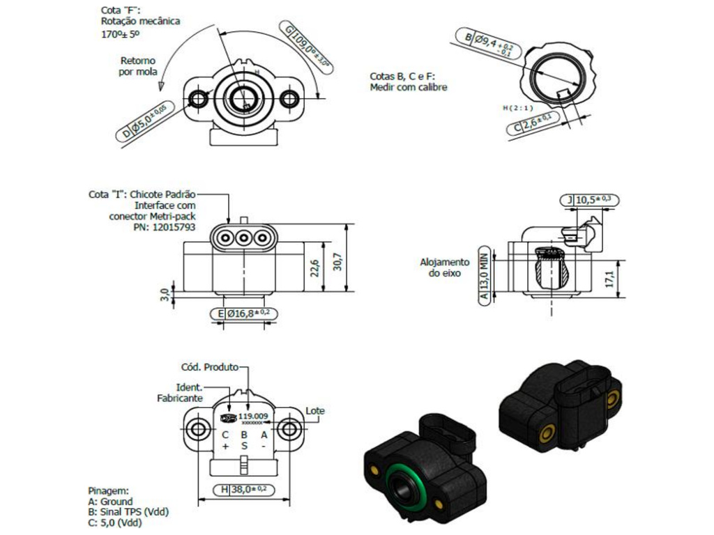 Desenho técnico — Sensor de Posição