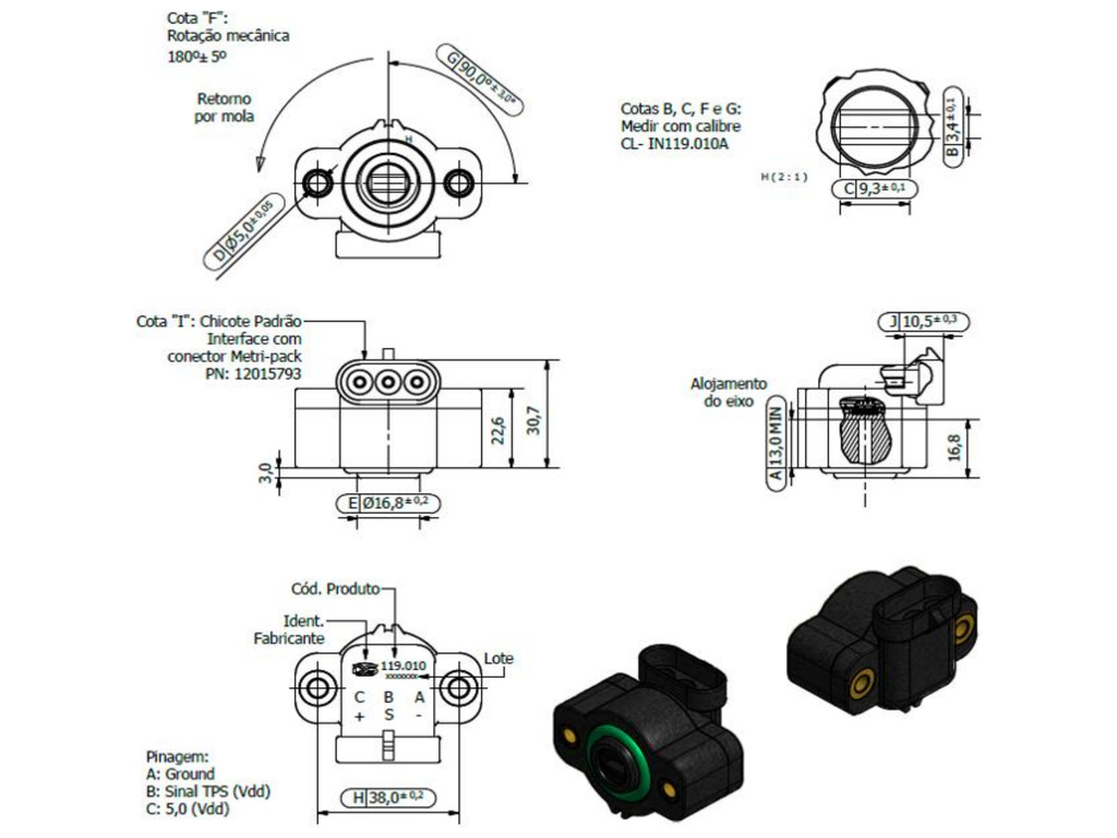 Desenho técnico — Sensor de Posição