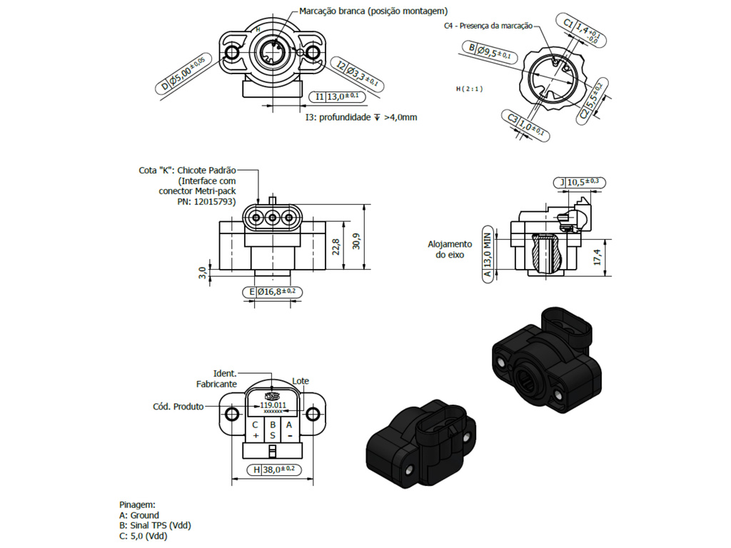 Desenho técnico — Sensor de Posição