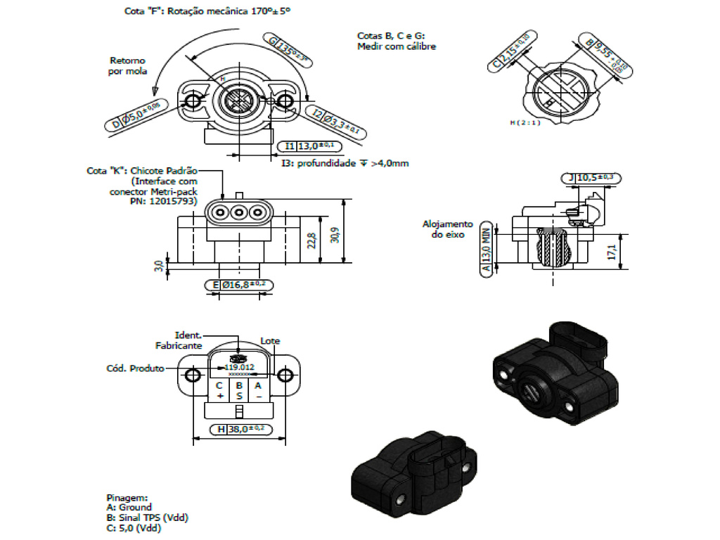 Desenho técnico — Sensor de Posição