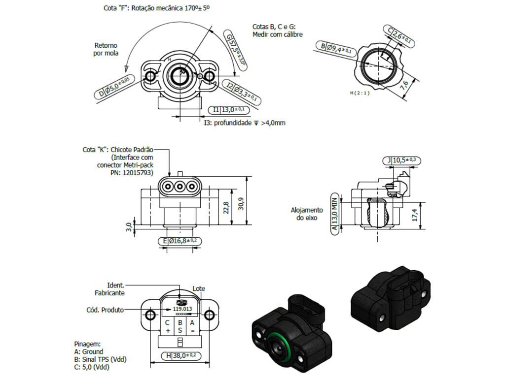 Desenho técnico — Sensor de Posição