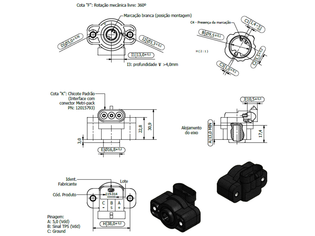 Desenho técnico — Sensor de Posição