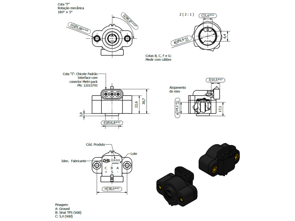 Desenho técnico — Sensor de Posição