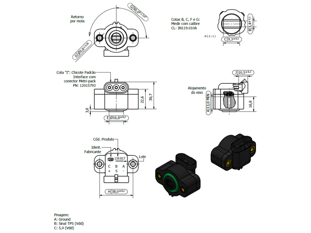 Desenho técnico — Sensor de Posição