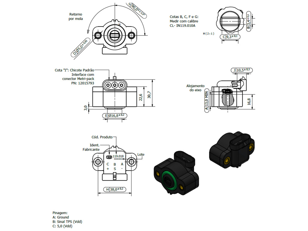 Desenho técnico — Sensor de Posição