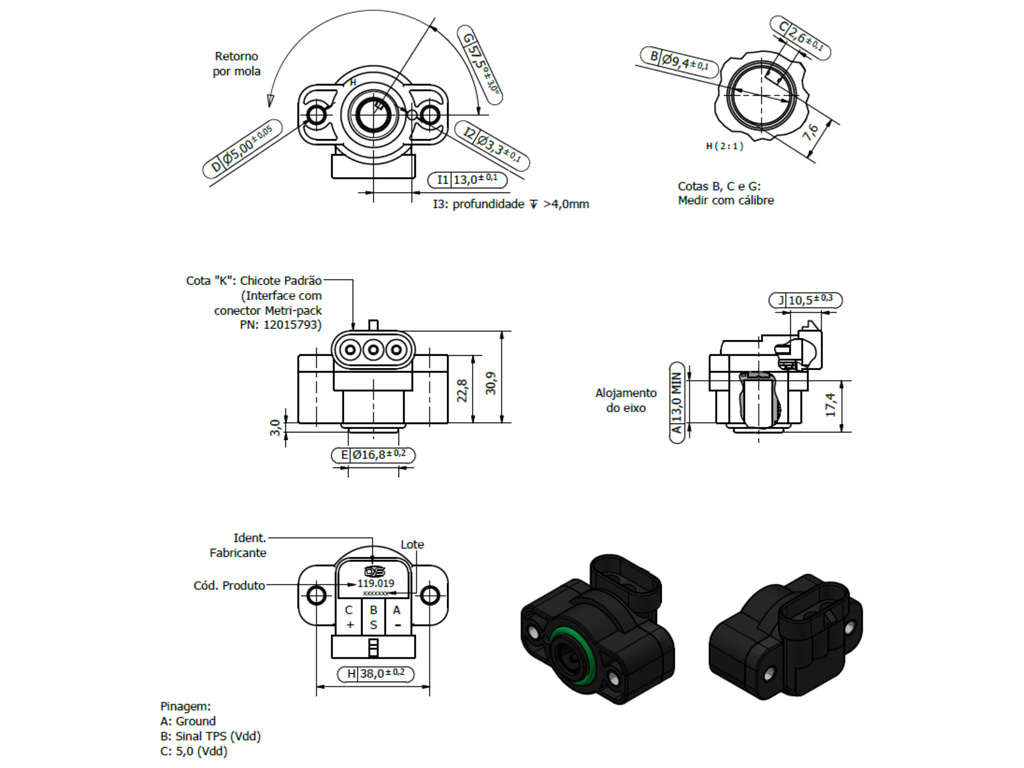 Desenho técnico — Sensor de Posição