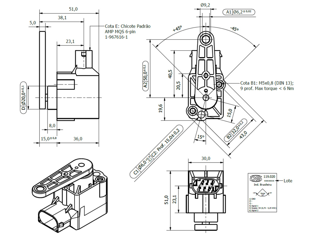 Desenho técnico — Sensor de Posição