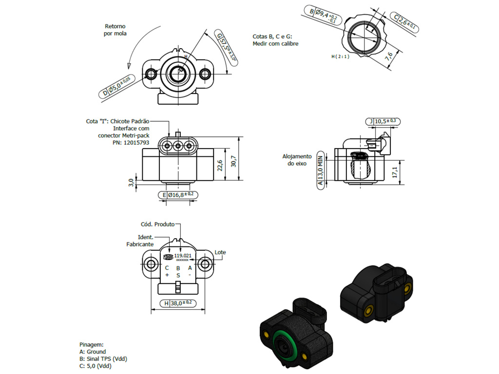 Desenho técnico — Sensor de Posição