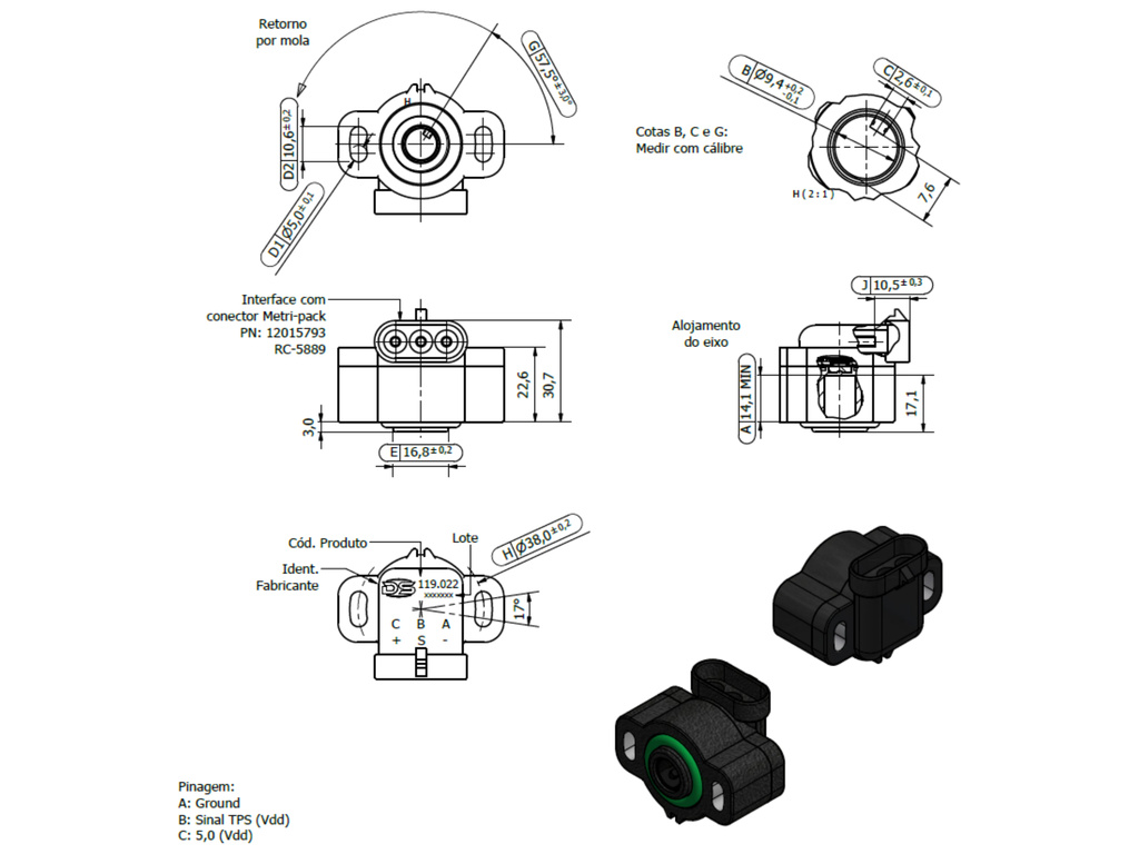 Desenho técnico — Sensor de Posição