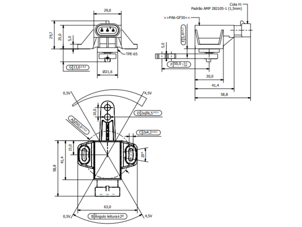 Desenho técnico — Sensor de Posição