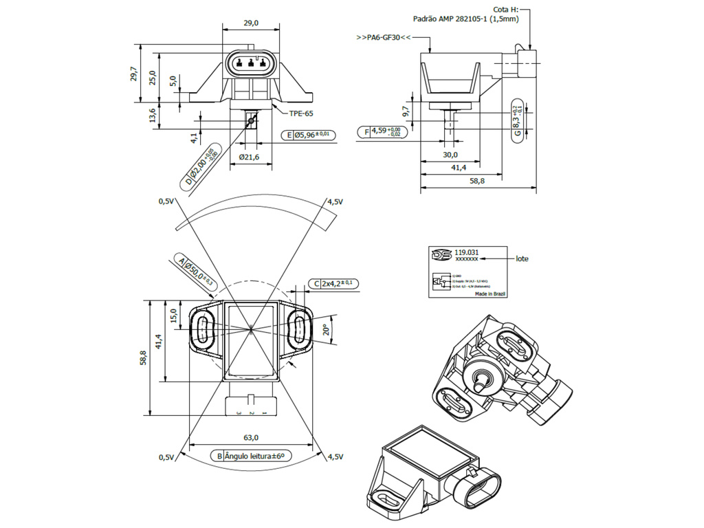 Desenho técnico — Sensor de Posição