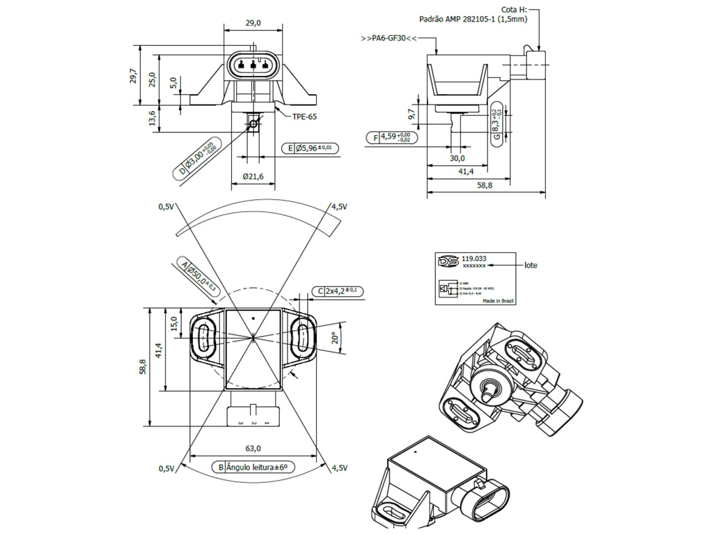 Desenho técnico — Sensor de Posição