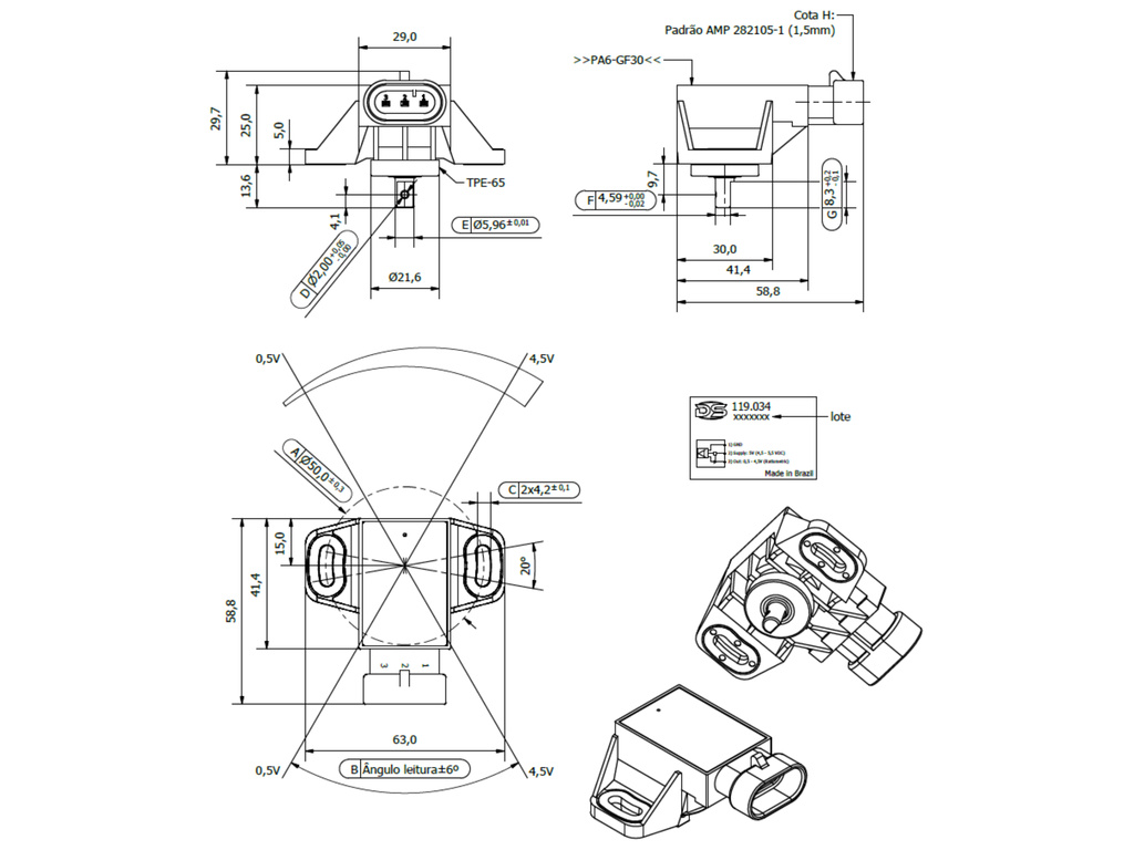 Desenho técnico — Sensor de Posição