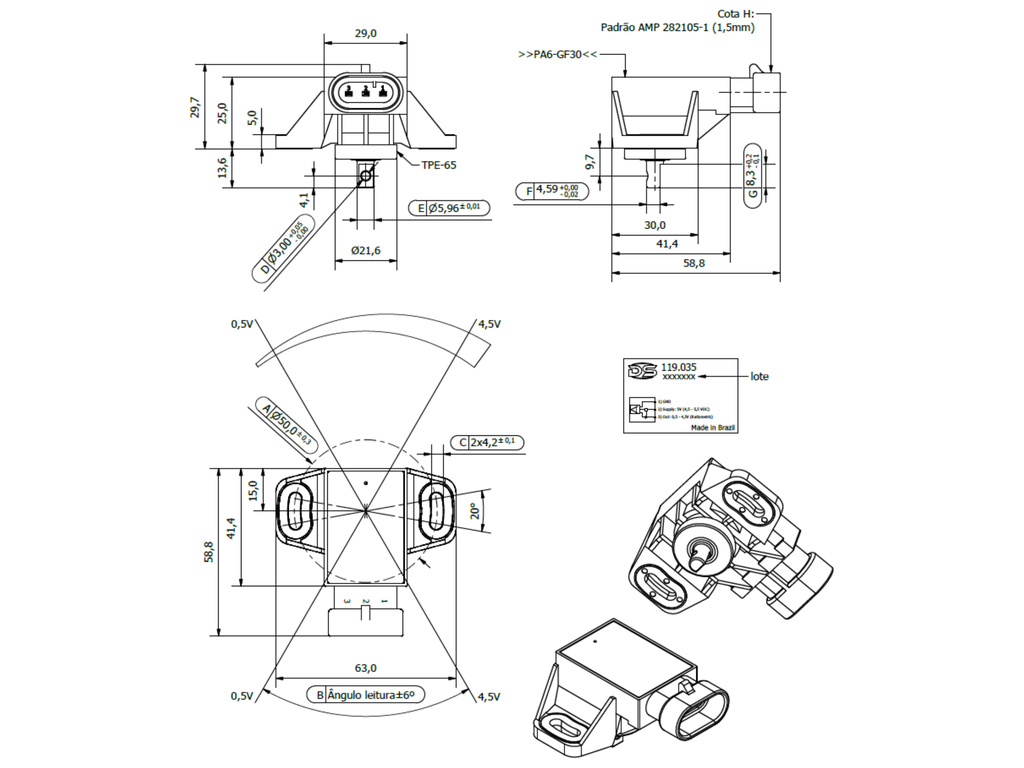 Desenho técnico — Sensor de Posição