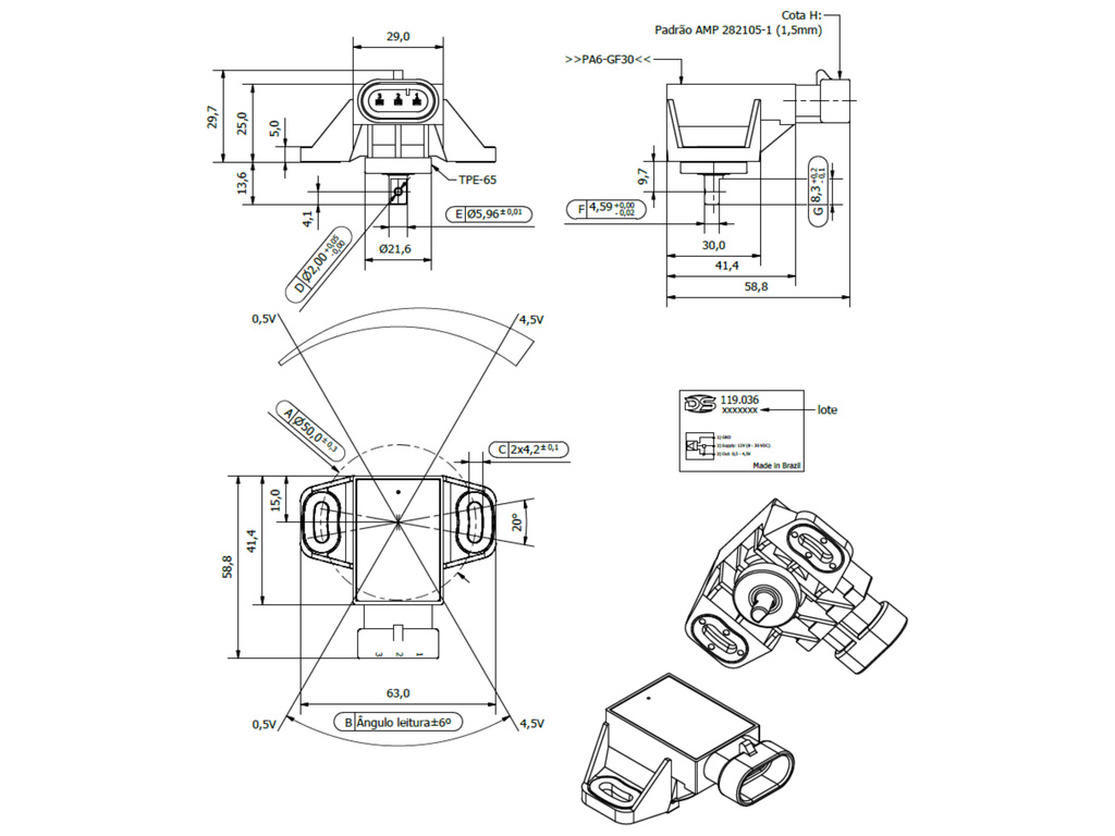 Desenho técnico — Sensor de Posição