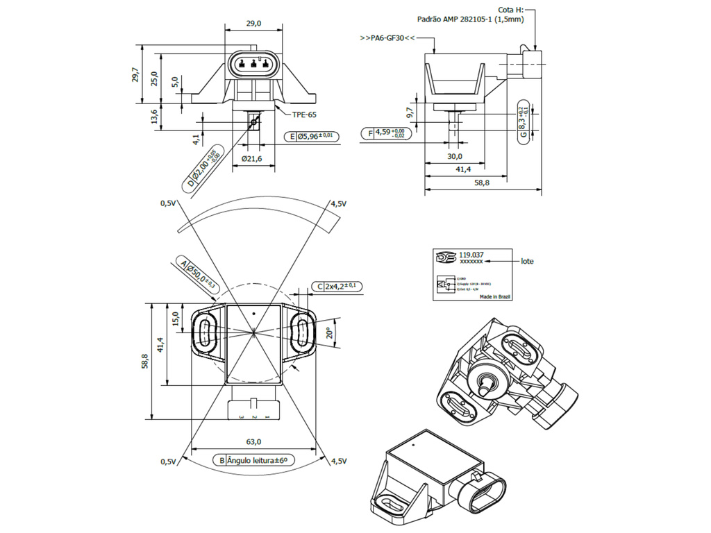 Desenho técnico — Sensor de Posição