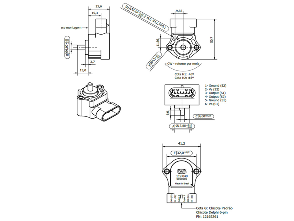 Desenho técnico — Sensor de Posição