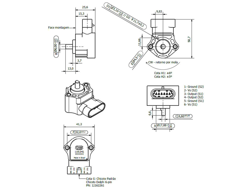 Desenho técnico — Sensor de Posição