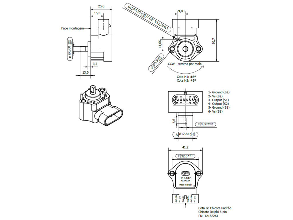 Desenho técnico — Sensor de Posição