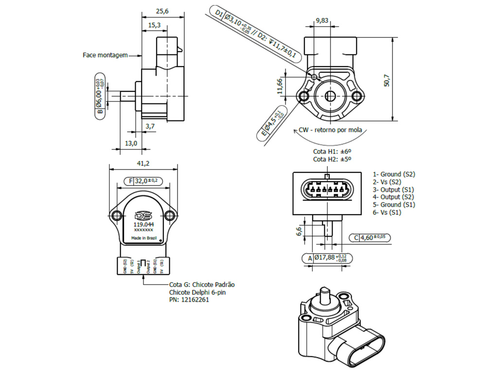Desenho técnico — Sensor de Posição