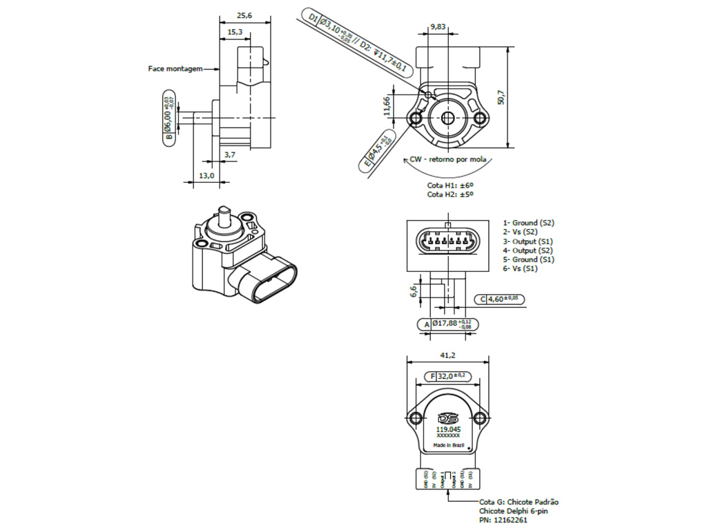 Desenho técnico — Sensor de Posição