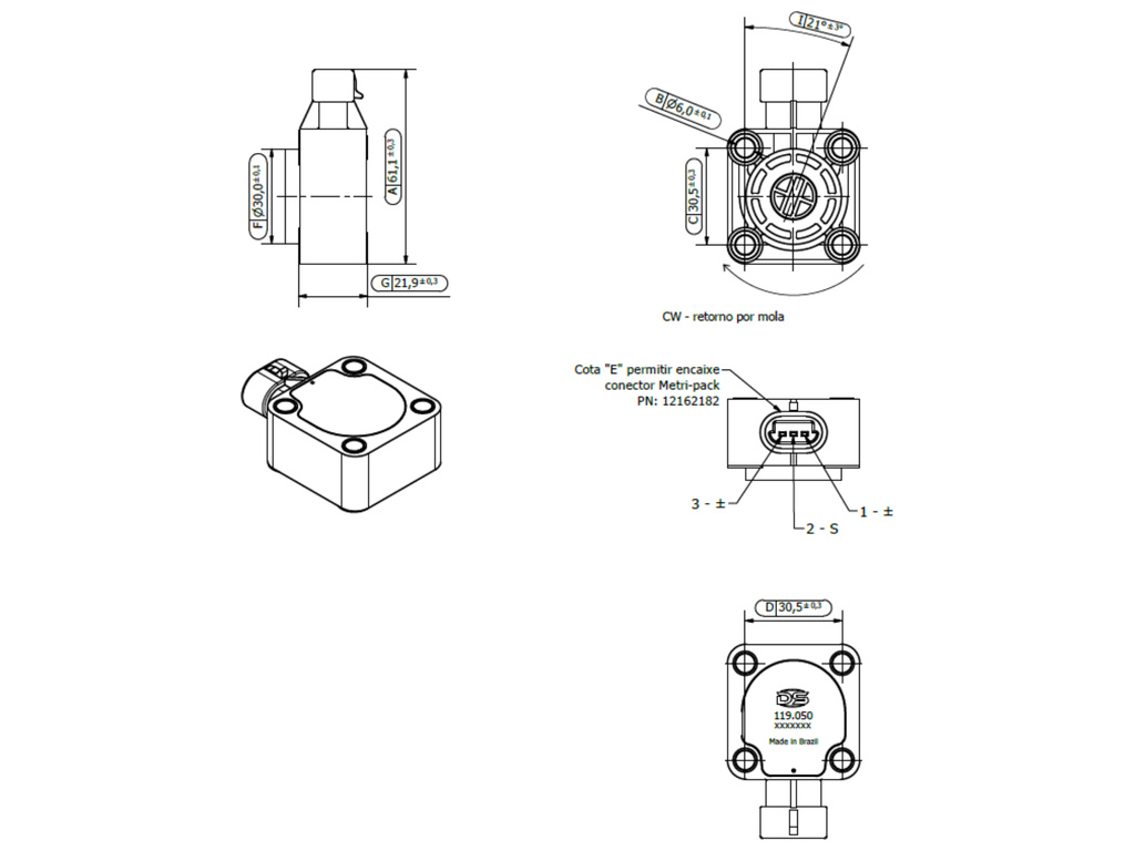 Desenho técnico — Sensor de Posição