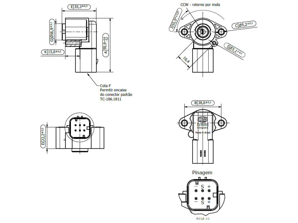 Desenho técnico — Sensor de Posição