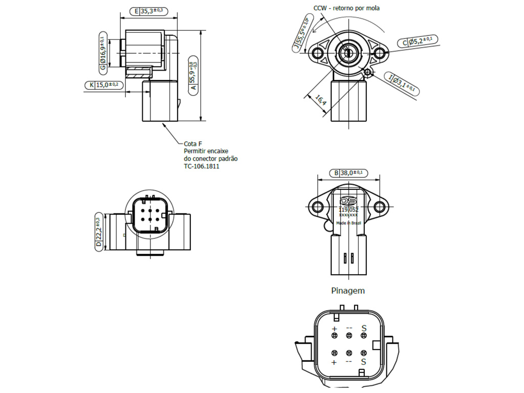 Desenho técnico — Sensor de Posição
