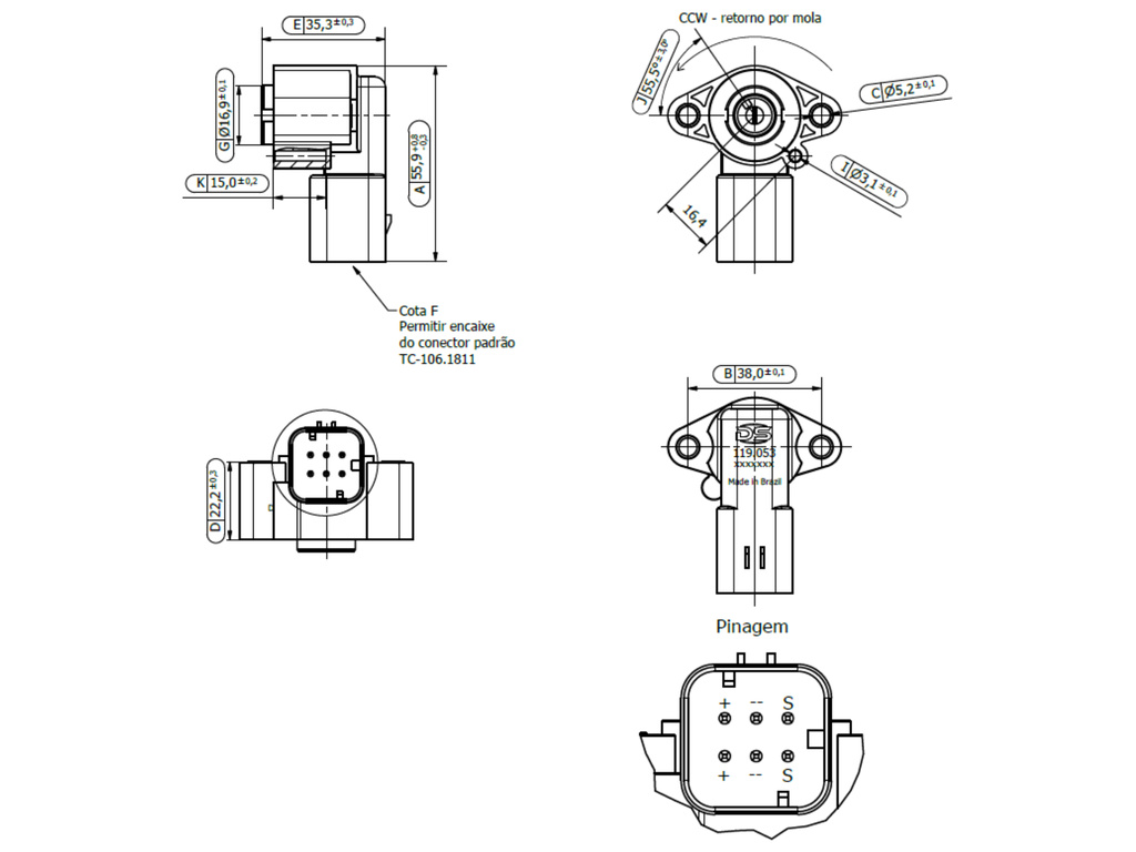 Desenho técnico — Sensor de Posição