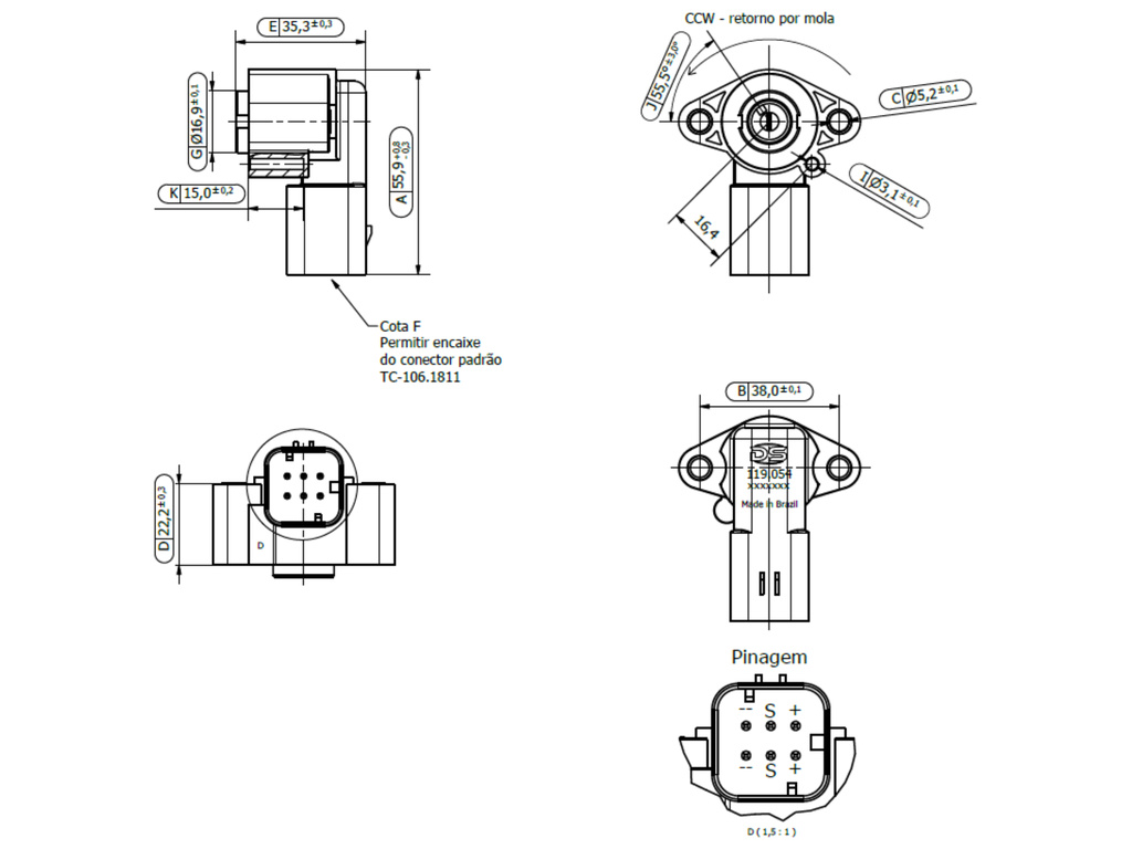 Desenho técnico — Sensor de Posição