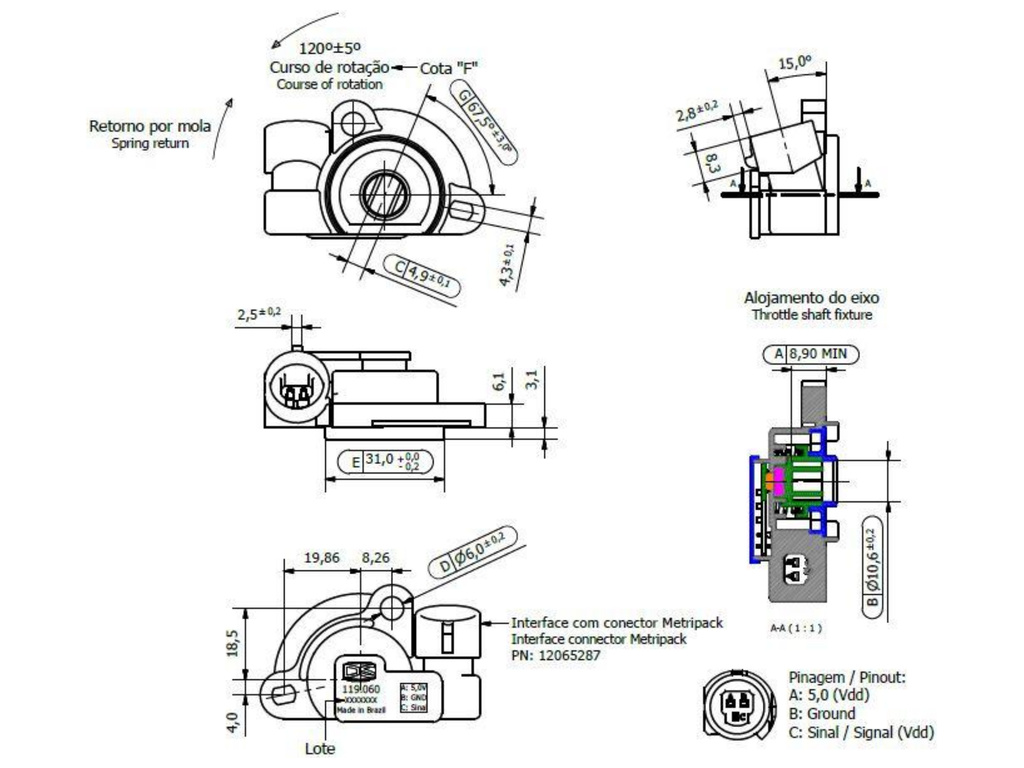 Desenho técnico — Sensor de Posição