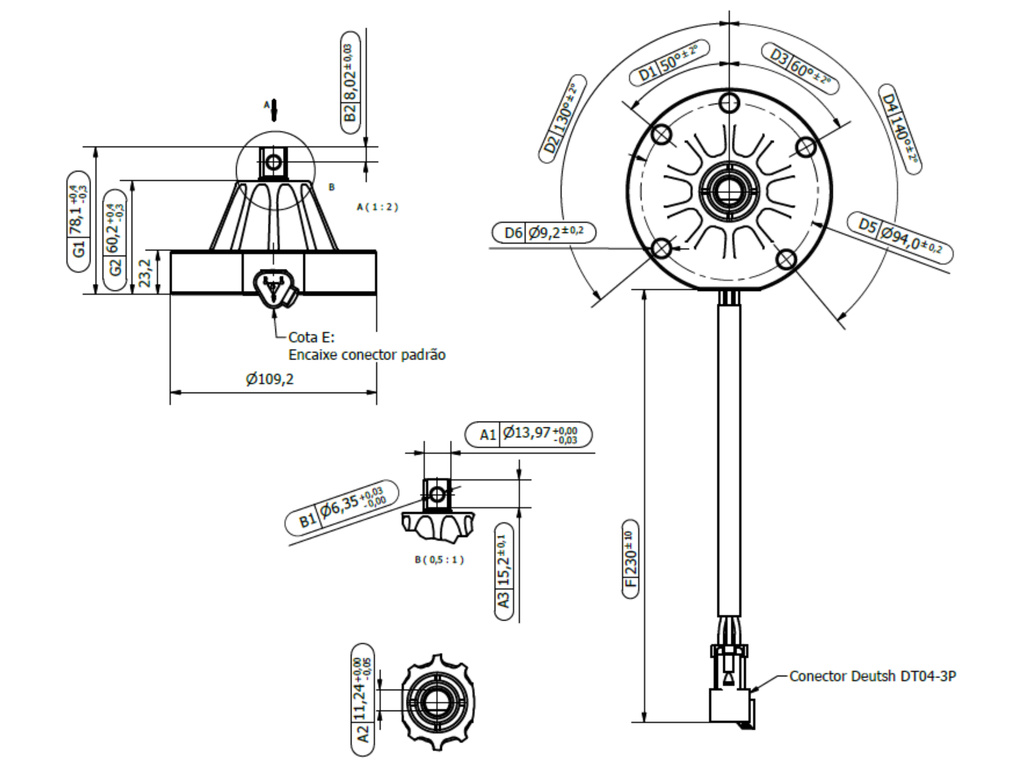 Desenho técnico — Sensor de Posição
