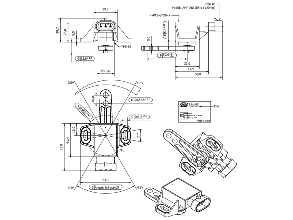 Desenho técnico — Sensor de Posição