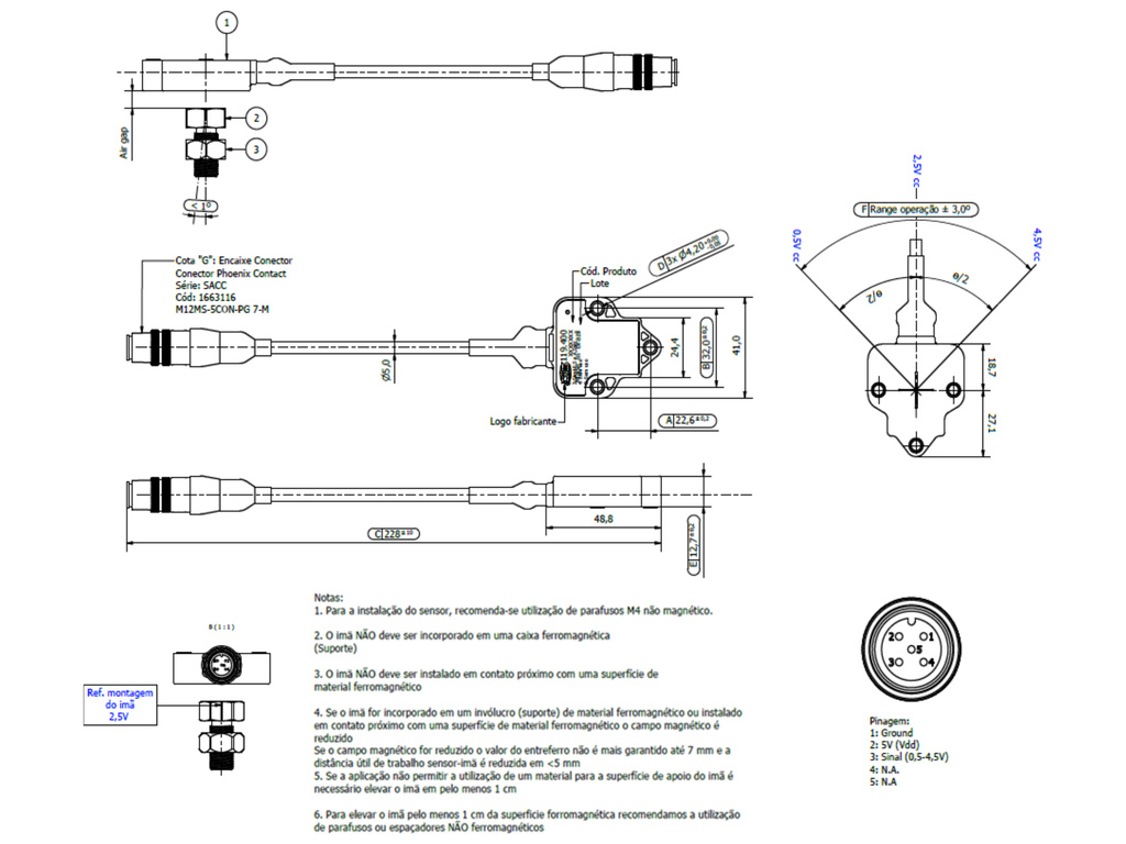 Desenho técnico — Sensor de Posição