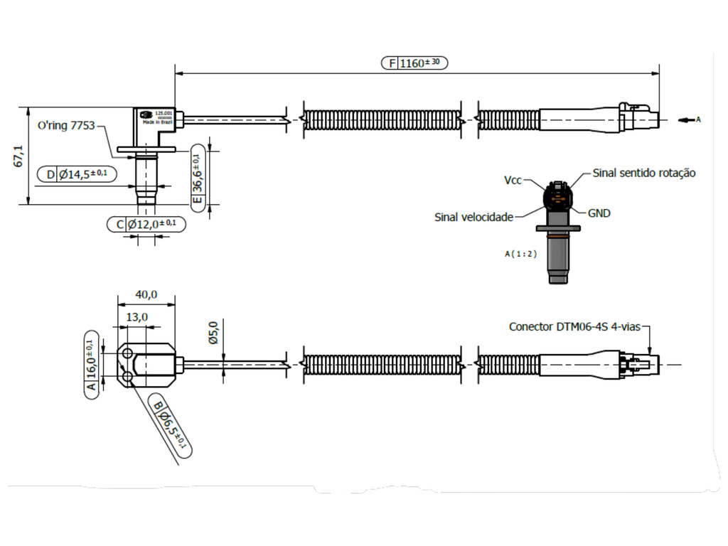 Desenho técnico — Sensor de Velocidade