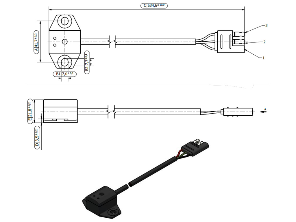 Desenho técnico — Sensor de Velocidade